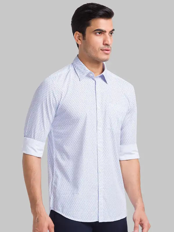 Men Slim Fit Blue Shirt