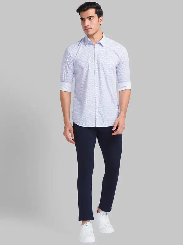 Men Slim Fit Blue Shirt