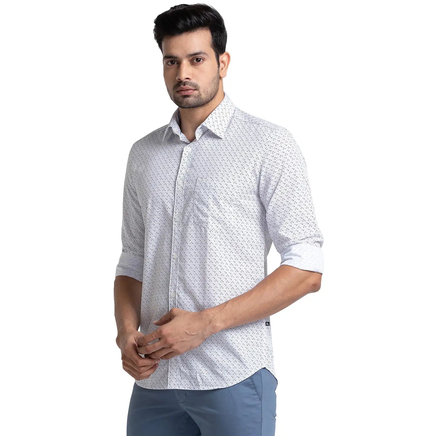 Men Slim Fit Blue Shirt