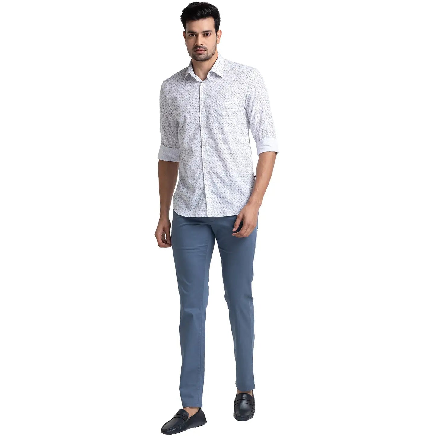 Men Slim Fit Blue Shirt