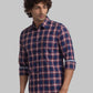 Parx Men Green Print Slim Fit Cotton Blend Full Sleeve Cutaway Collar Shirt