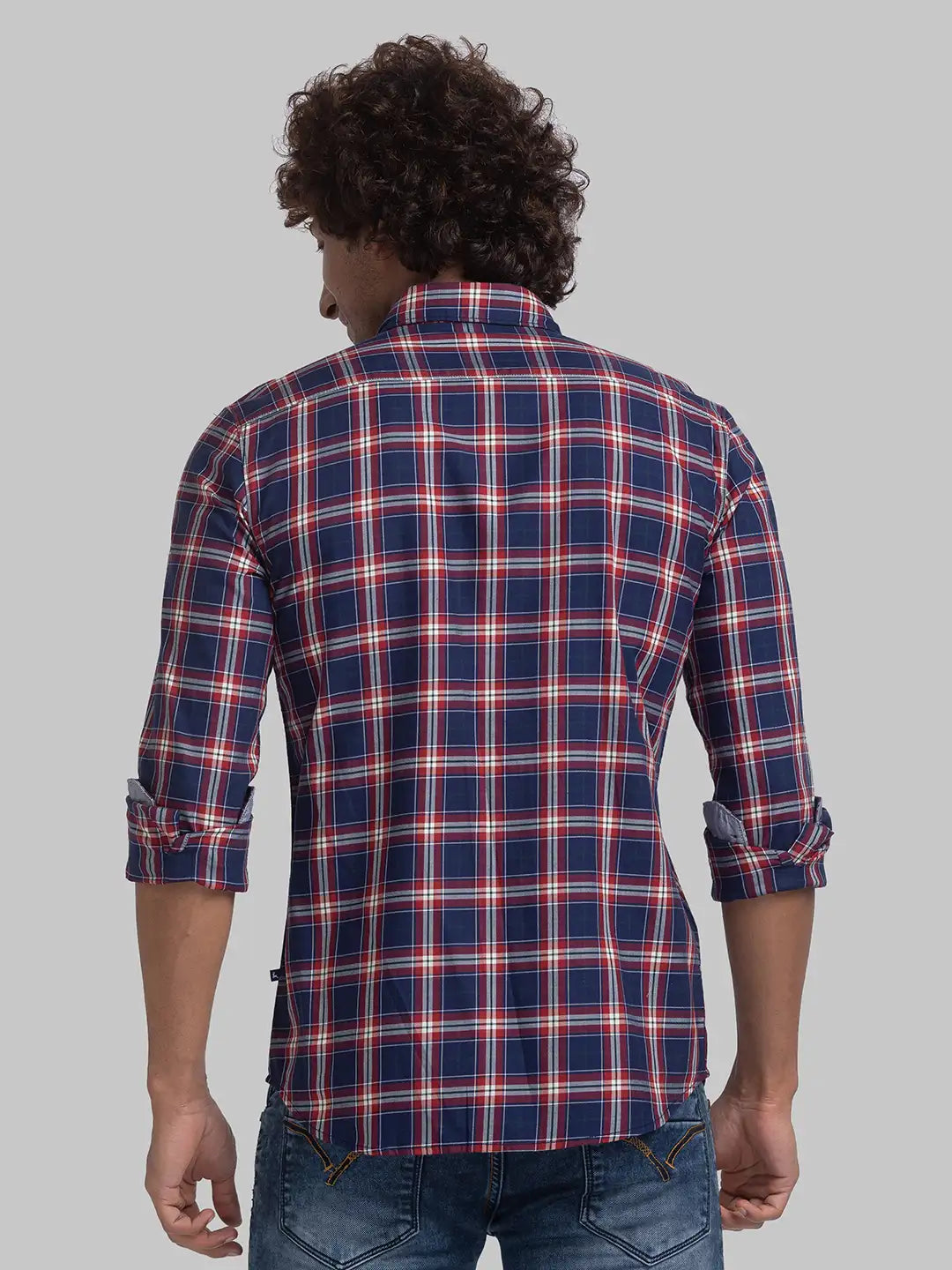 Parx Men Green Print Slim Fit Cotton Blend Full Sleeve Cutaway Collar Shirt