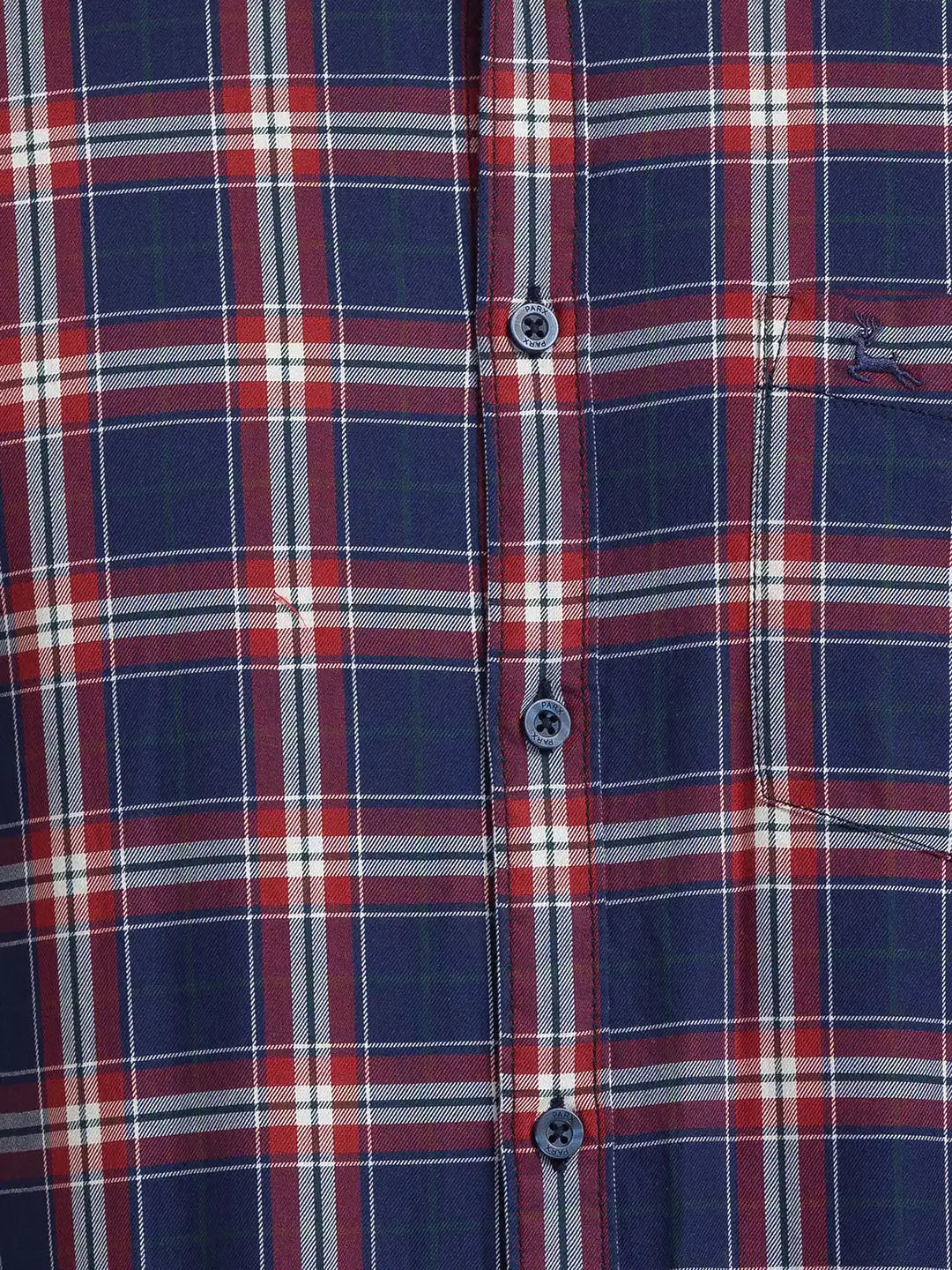 Parx Men Green Print Slim Fit Cotton Blend Full Sleeve Cutaway Collar Shirt