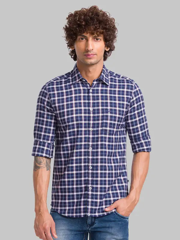 Men Slim Fit Blue Shirt