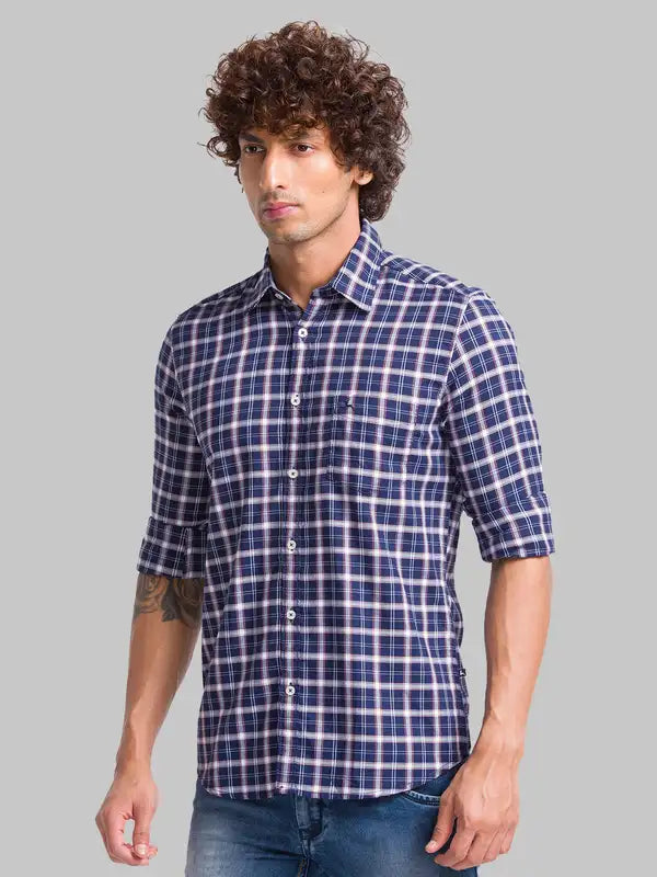 Men Slim Fit Blue Shirt