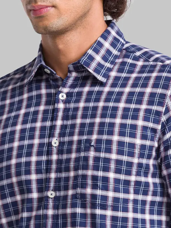 Men Slim Fit Blue Shirt