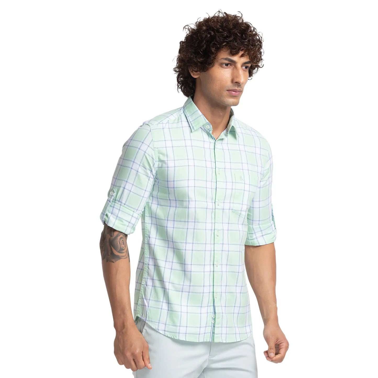 Men Slim Fit Blue Shirt