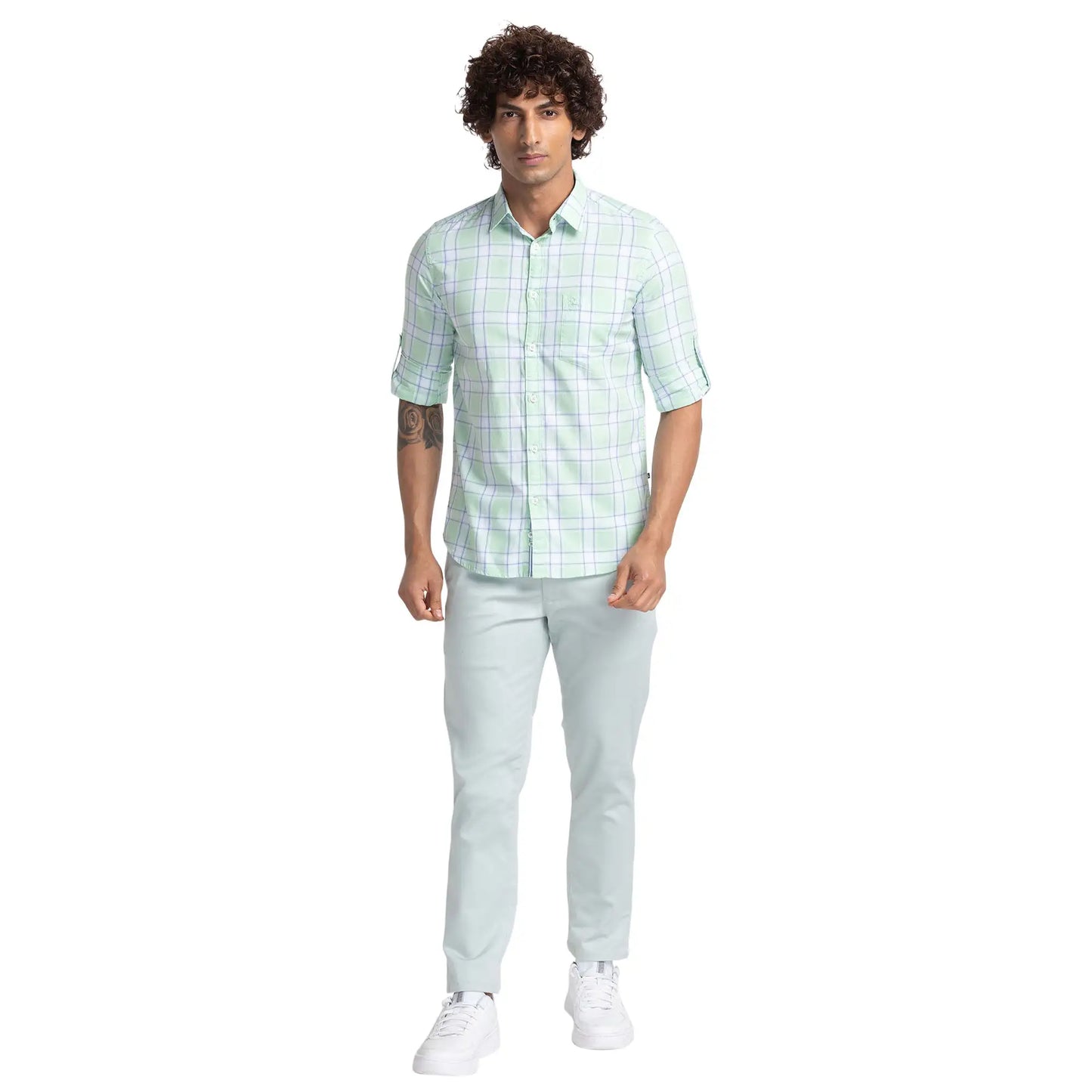 Men Slim Fit Blue Shirt