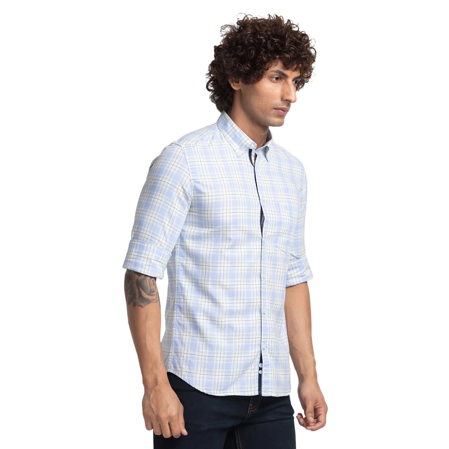Men Slim Fit Green Shirt