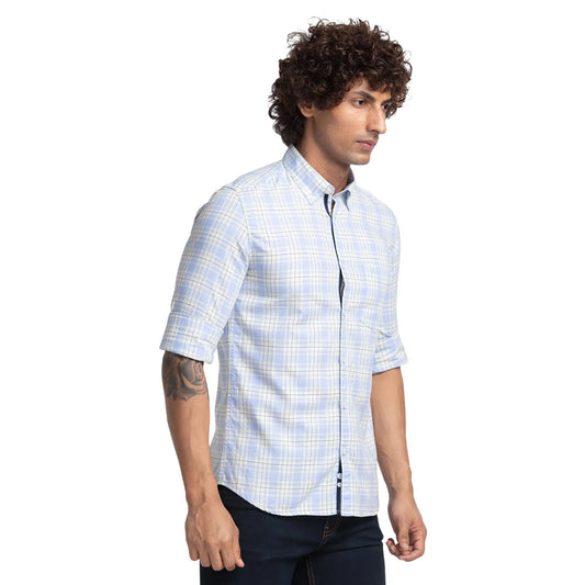 Men Slim Fit Green Shirt