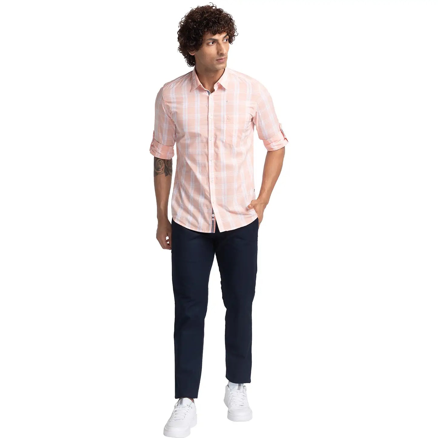 Men Slim Fit Blue Shirt