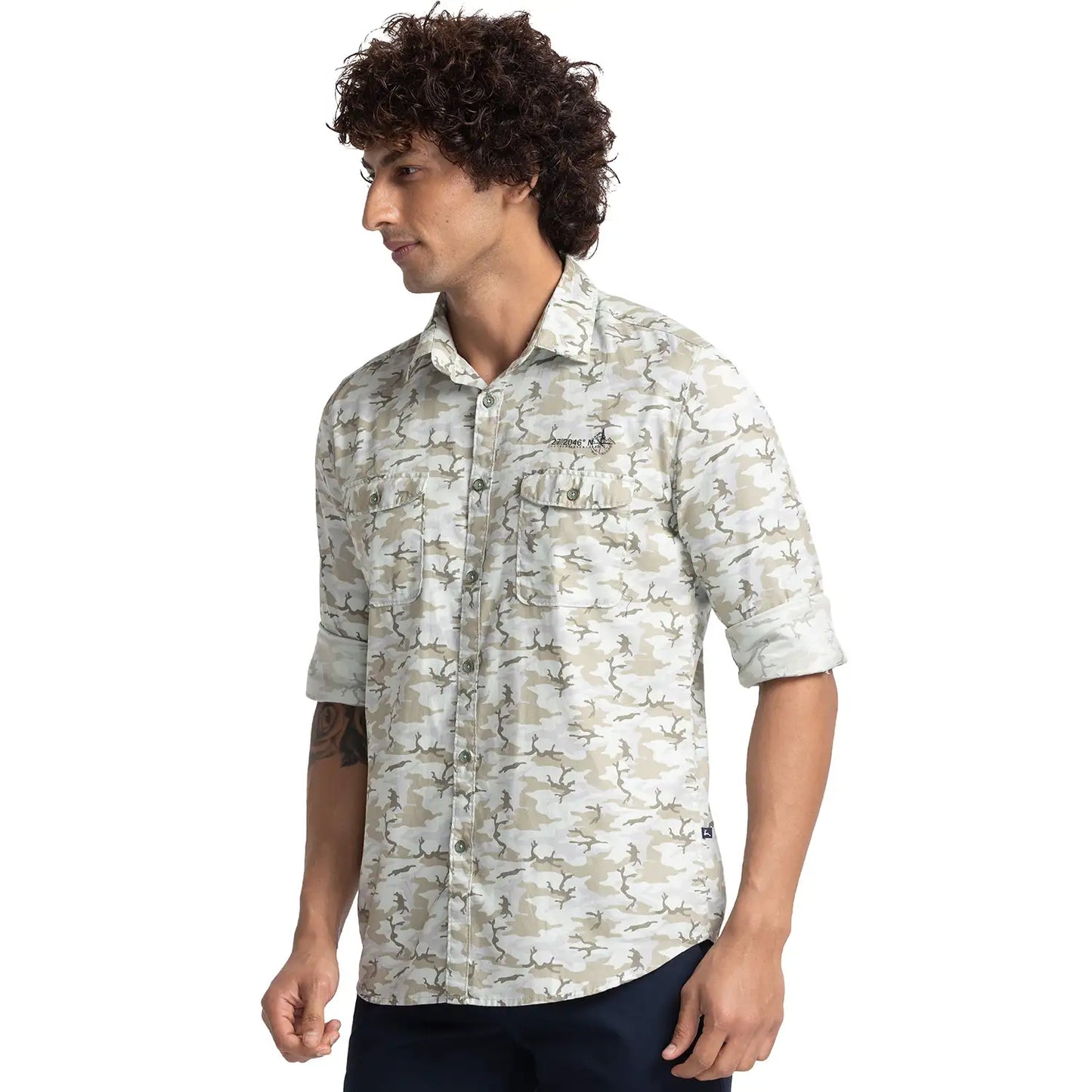 Men Slim Fit Blue Shirt