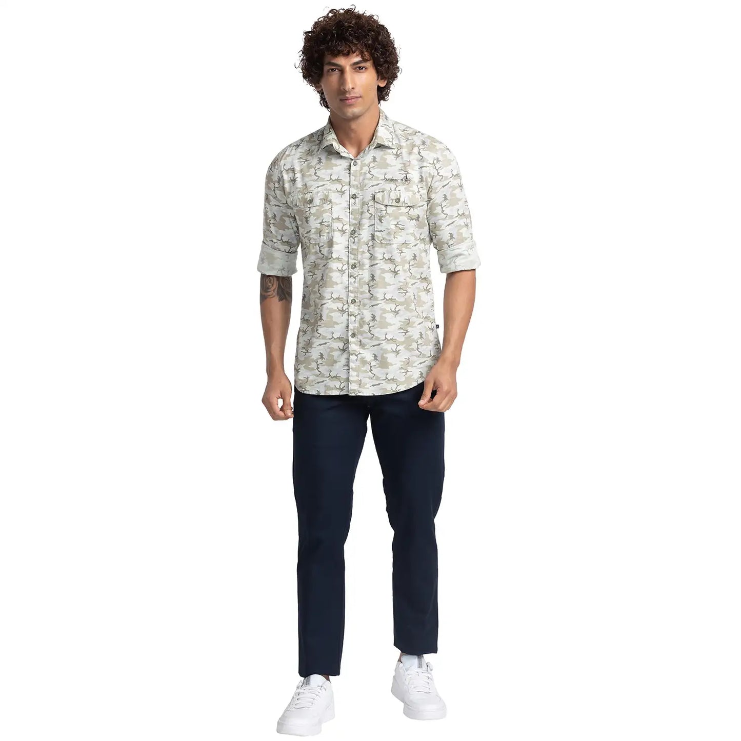 Men Slim Fit Blue Shirt
