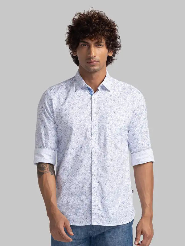 Men Slim Fit Blue Shirt