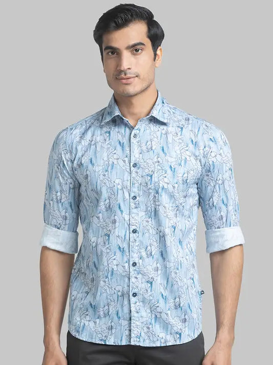 Men Slim Fit Green Shirt