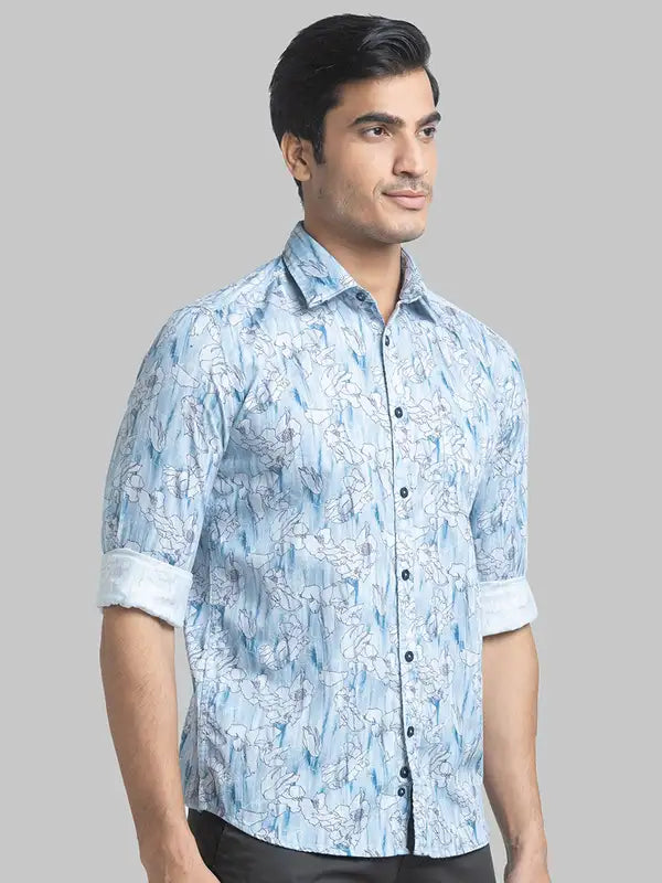 Men Slim Fit Green Shirt