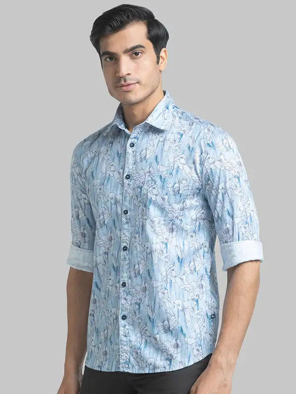 Men Slim Fit Green Shirt