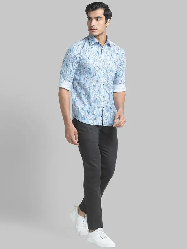 Men Slim Fit Green Shirt