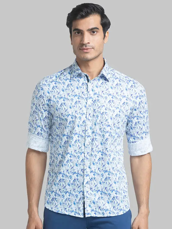 Men Slim Fit Green Shirt