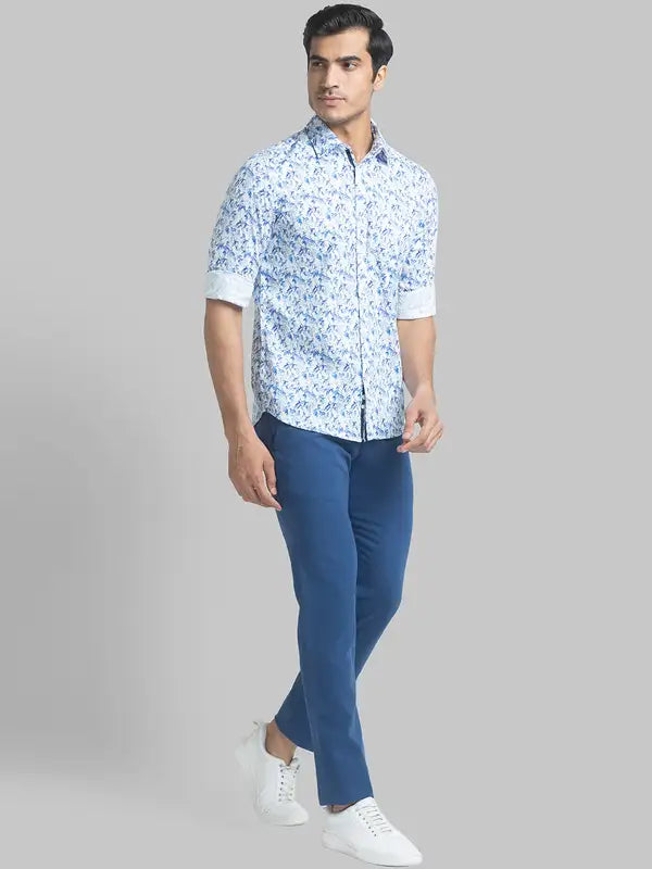 Men Slim Fit Green Shirt