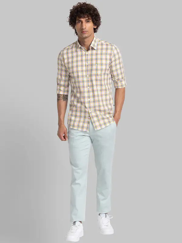 Men Slim Fit Green Shirt
