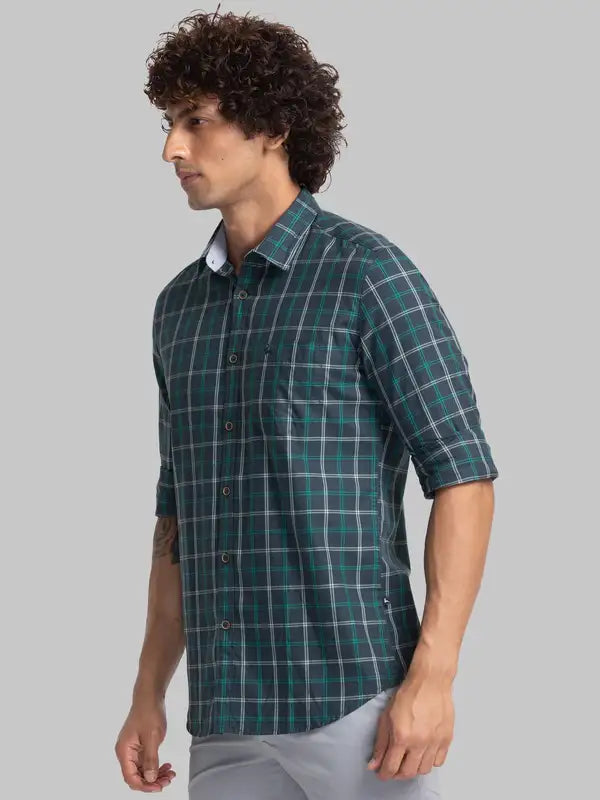 Men Slim Fit Grey Shirt