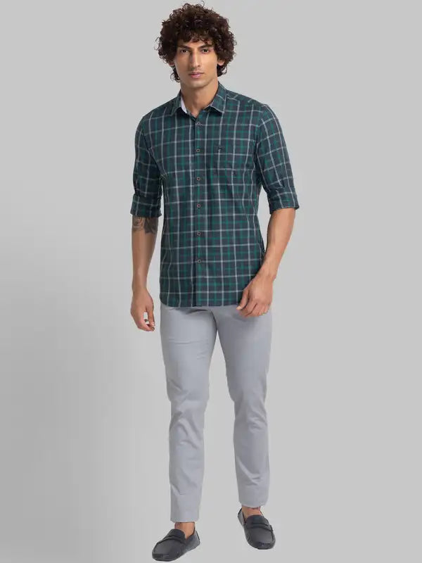 Men Slim Fit Grey Shirt