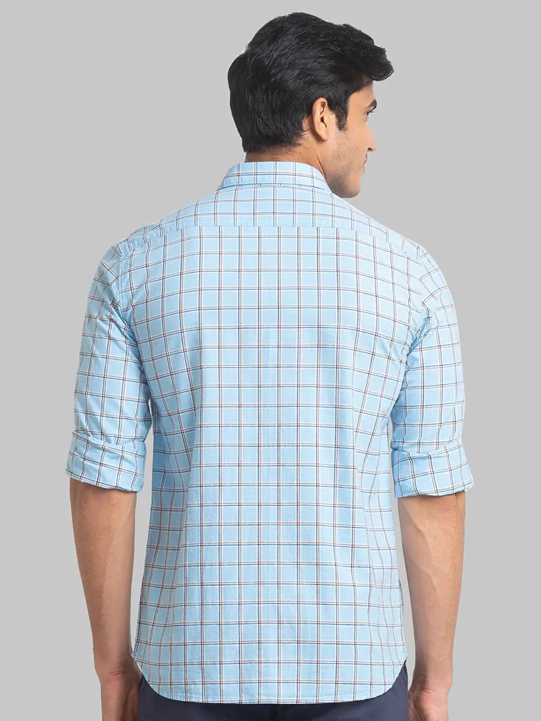 Men Green Slim Fit Checks  Cotton Full Sleeve Cutaway Collar Shirts