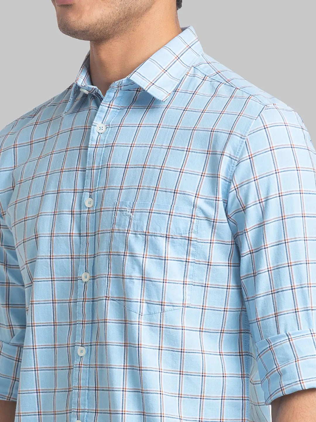 Men Green Slim Fit Checks  Cotton Full Sleeve Cutaway Collar Shirts