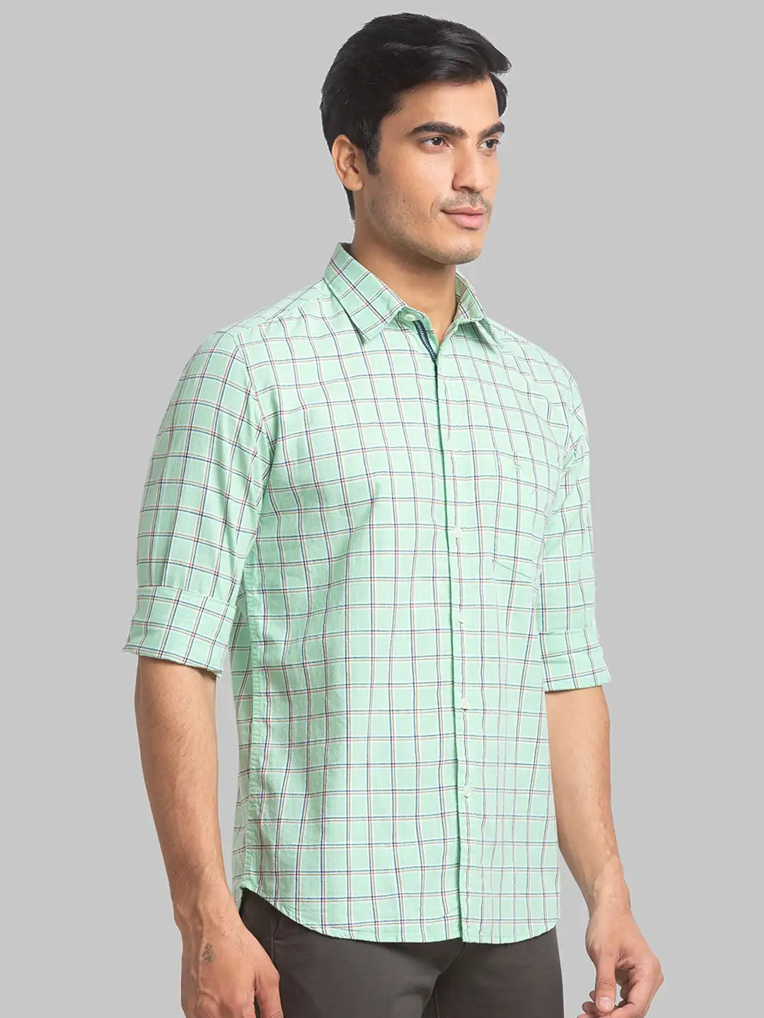 Men Blue Slim Fit Stripe  Cotton Full Sleeve Cutaway Collar Shirts