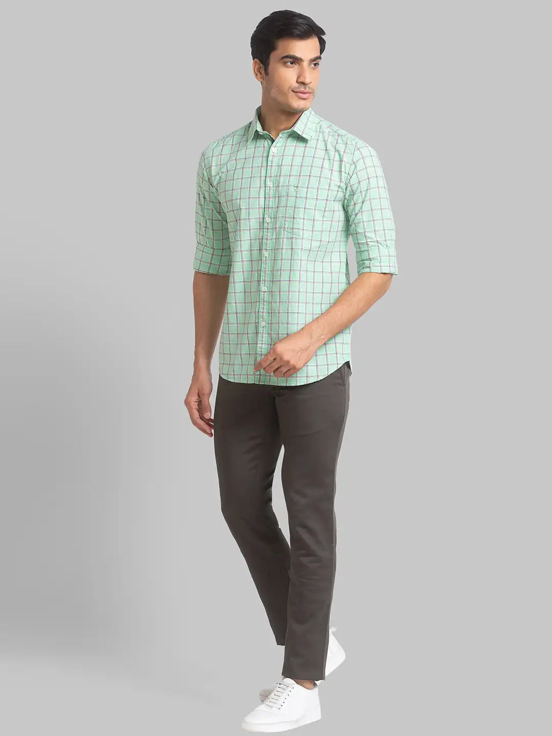 Men Blue Slim Fit Stripe  Cotton Full Sleeve Cutaway Collar Shirts
