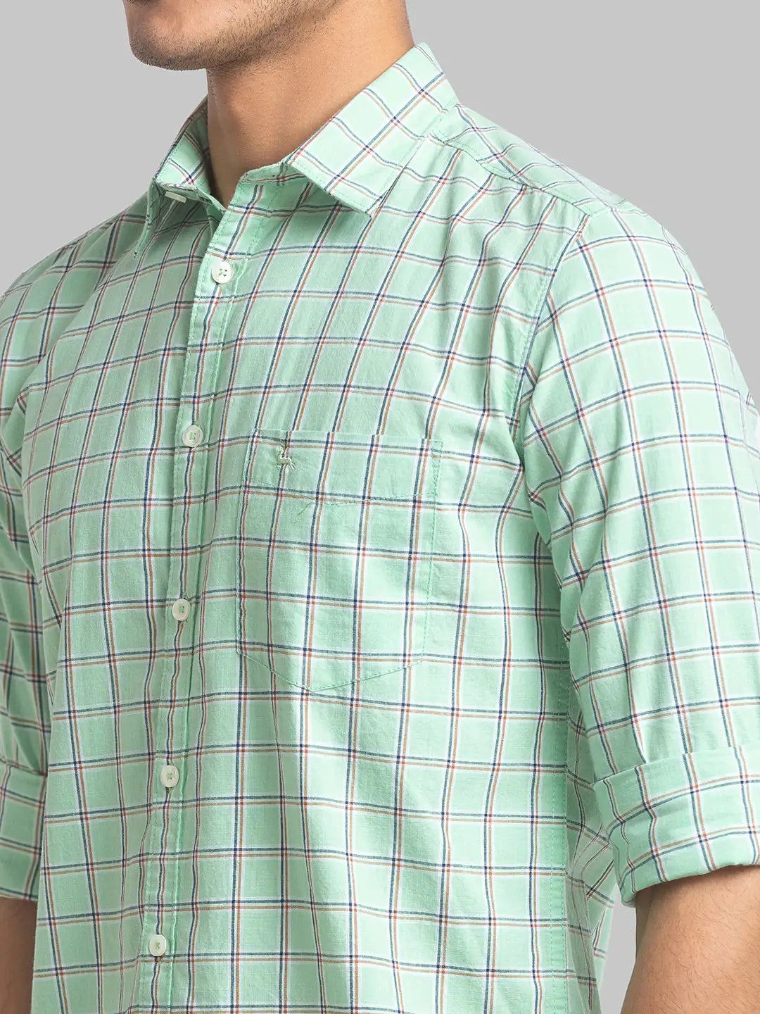 Men Blue Slim Fit Stripe  Cotton Full Sleeve Cutaway Collar Shirts