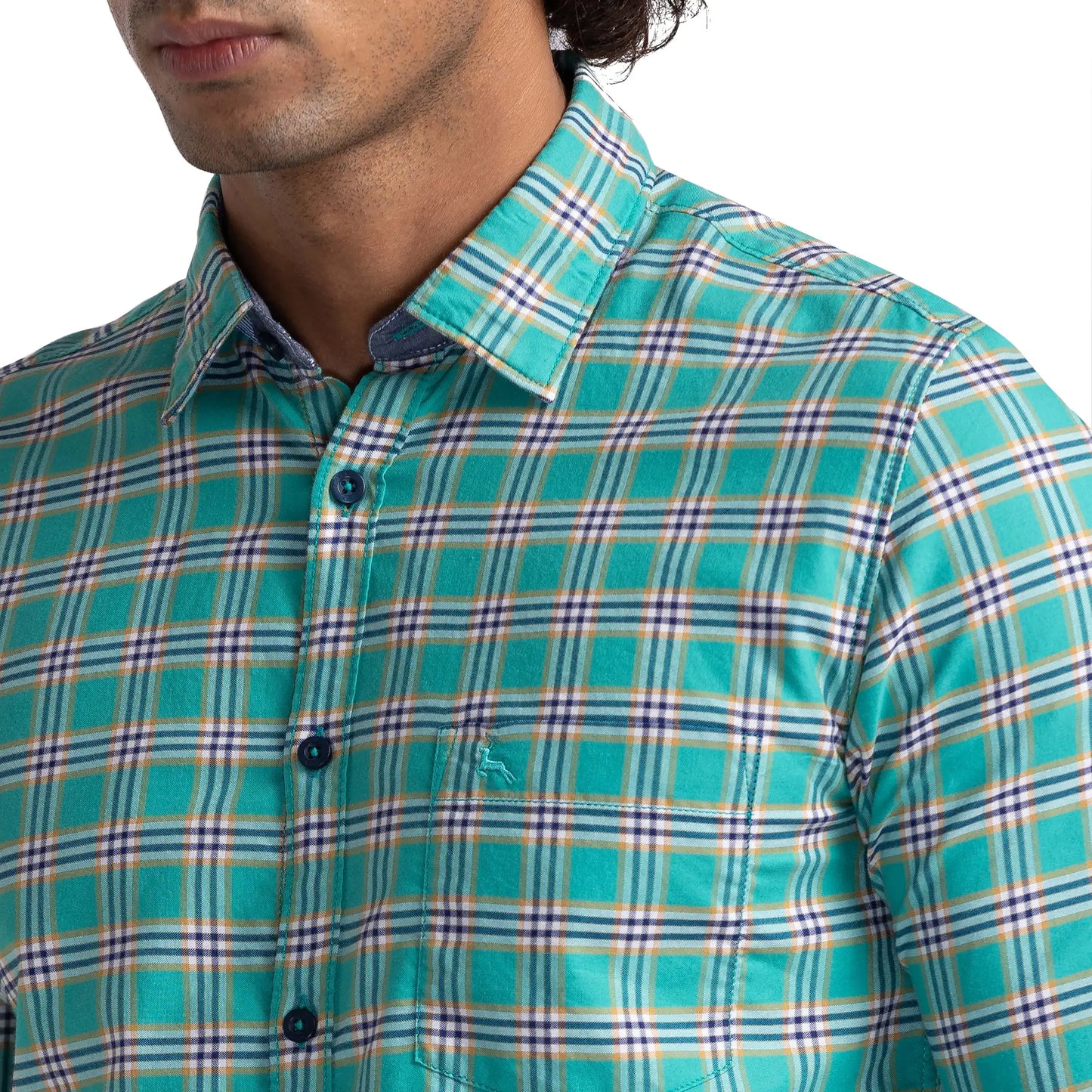 Men Slim Fit Orange Shirt