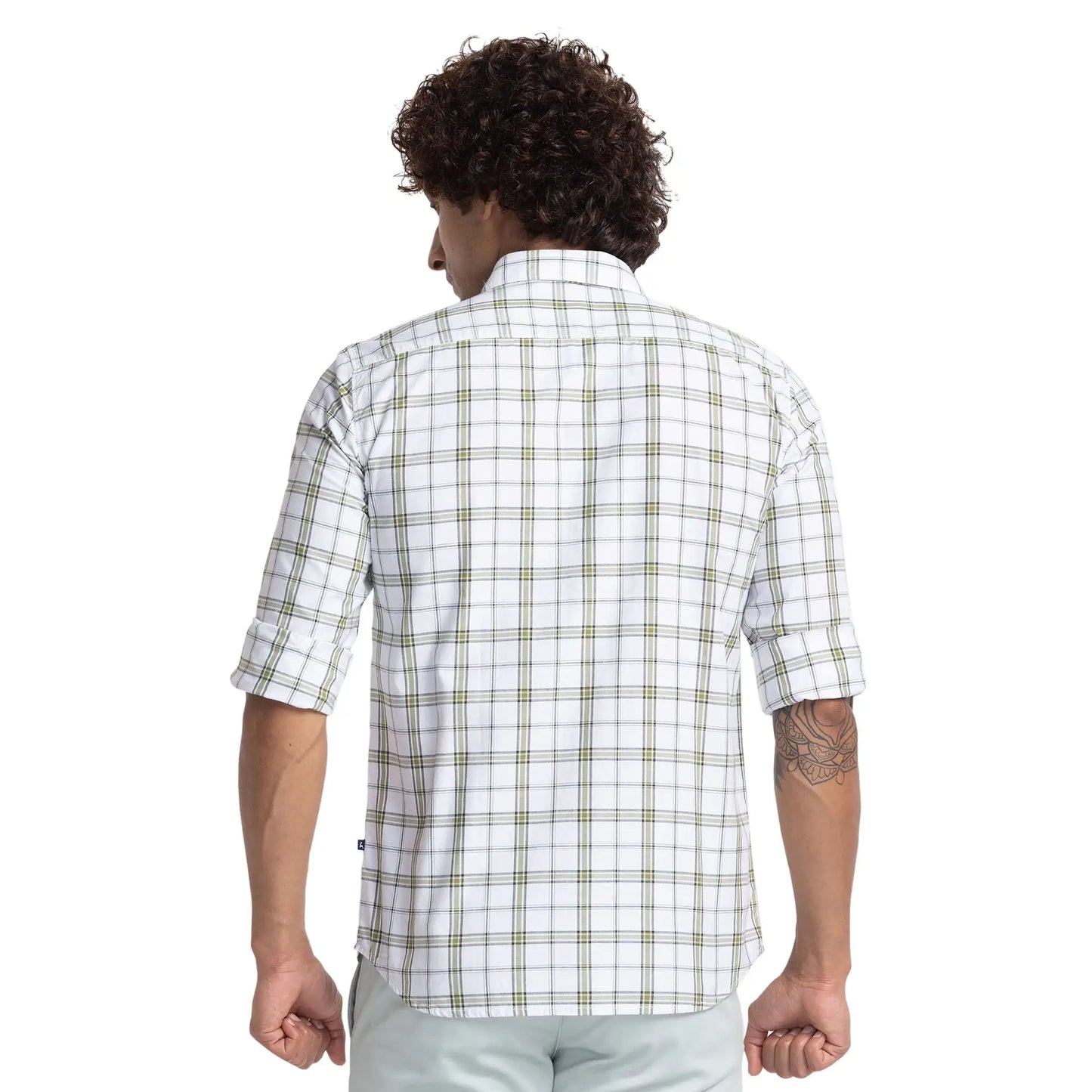 Men Slim Fit Green Shirt