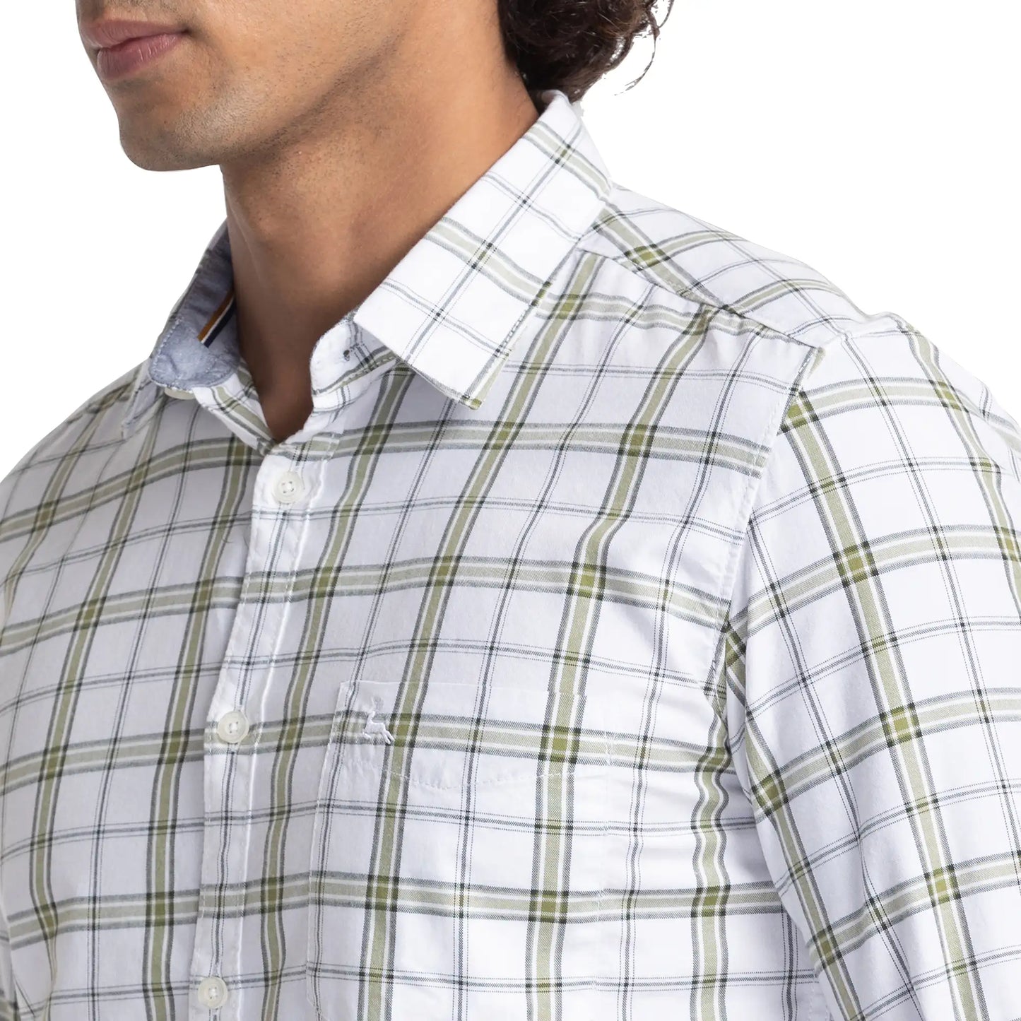 Men Slim Fit Green Shirt