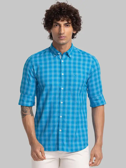 Men Slim Fit Orange Shirt