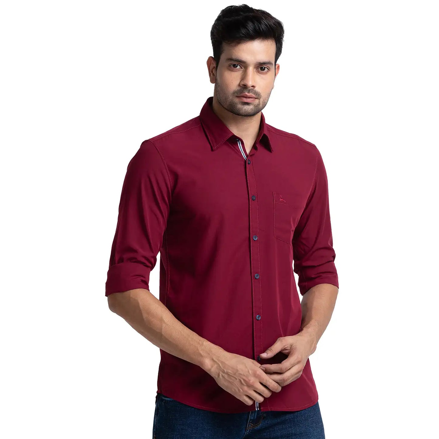 Men Slim Fit Blue Shirt