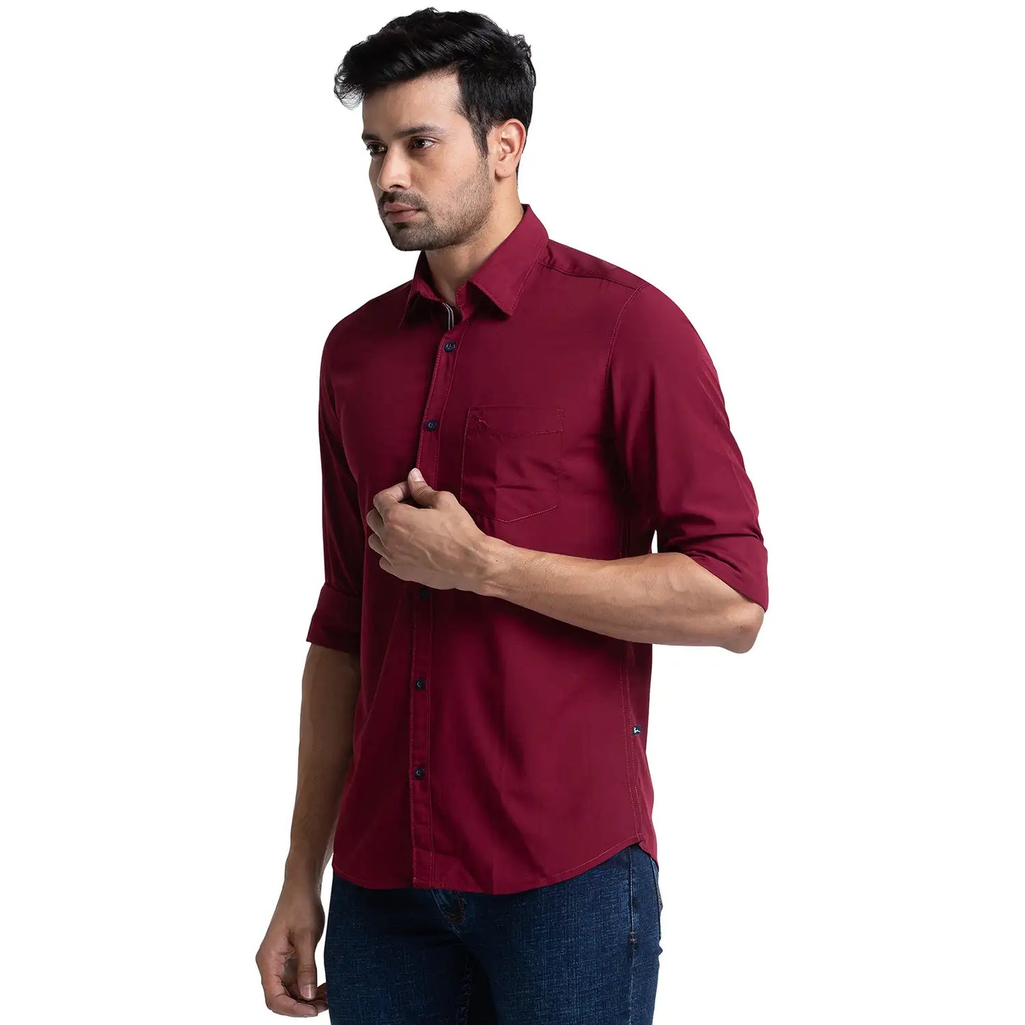 Men Slim Fit Blue Shirt