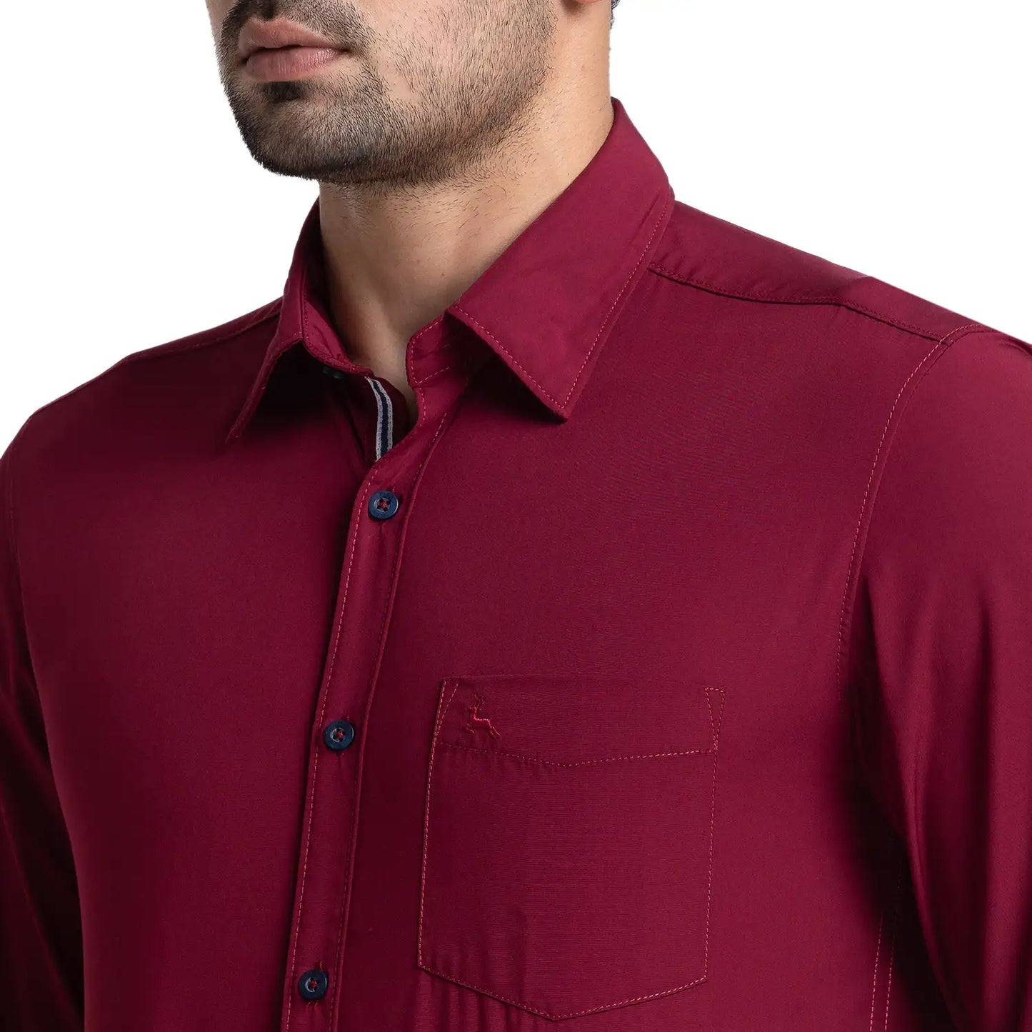Men Slim Fit Blue Shirt