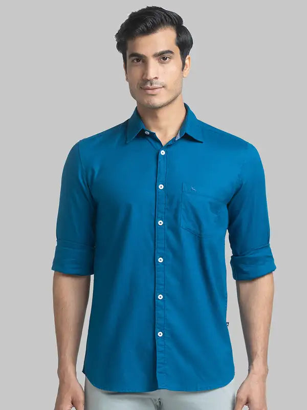 Men Slim Fit Green Shirt