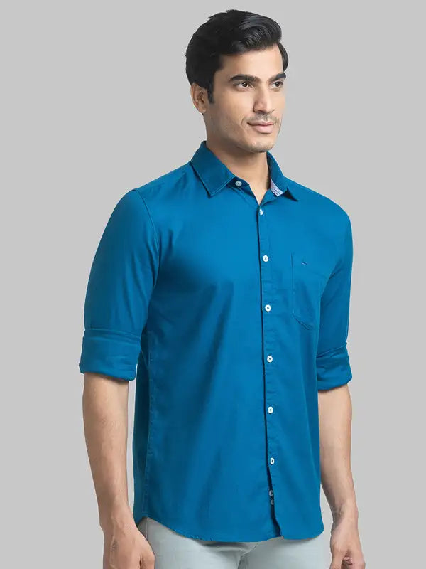 Men Slim Fit Green Shirt