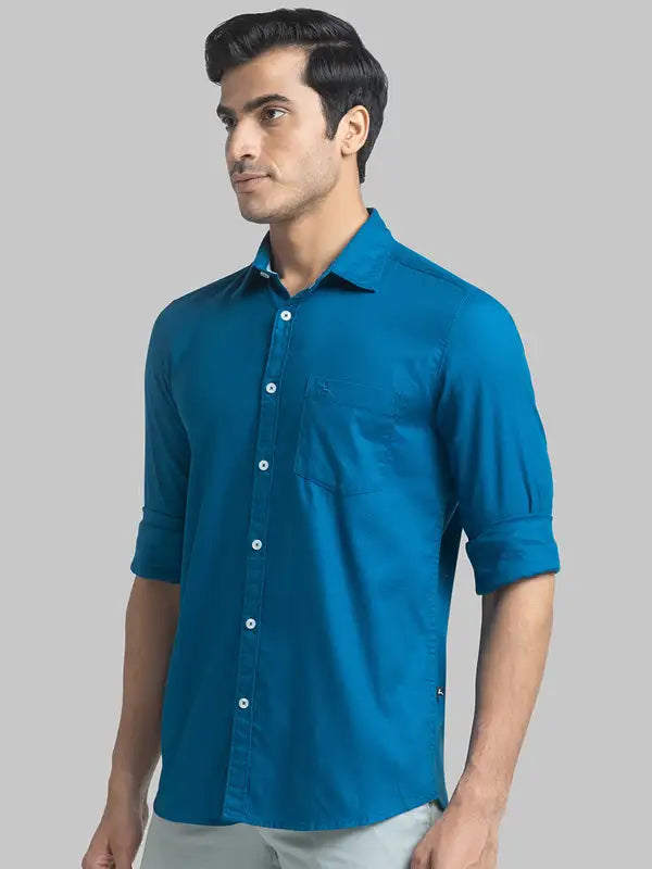 Men Slim Fit Green Shirt