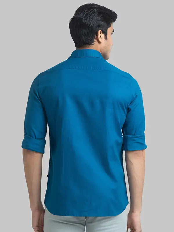 Men Slim Fit Green Shirt