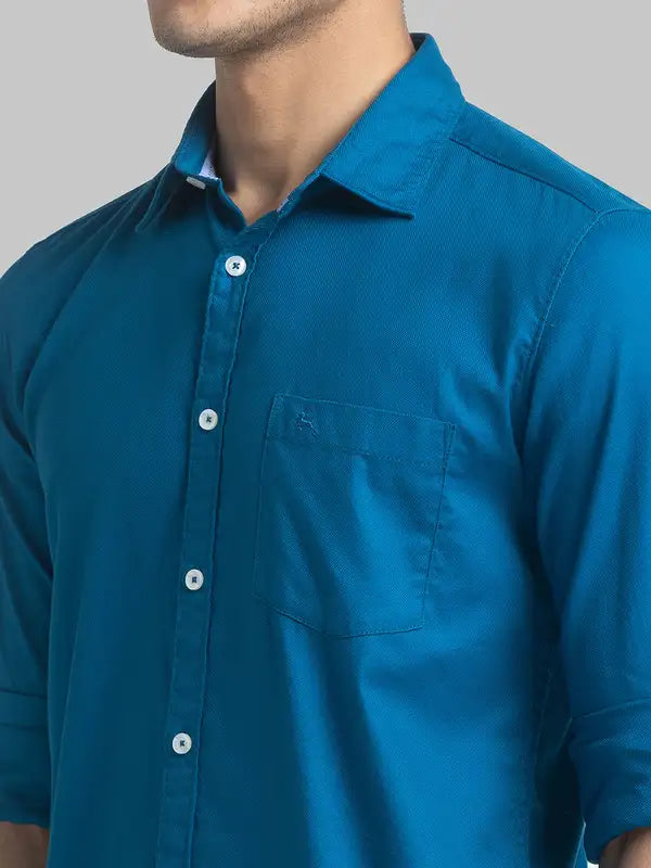 Men Slim Fit Green Shirt