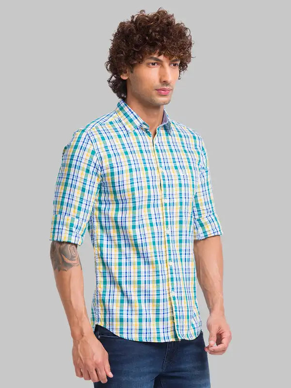Men Slim Fit Blue Shirt