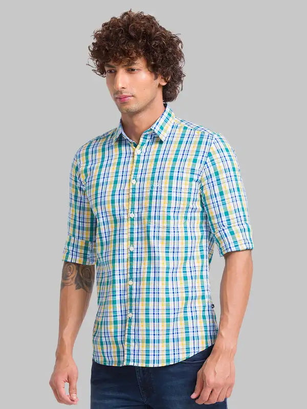 Men Slim Fit Blue Shirt