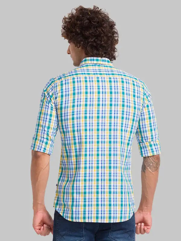 Men Slim Fit Blue Shirt