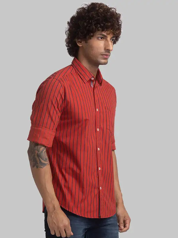 Men Slim Fit Blue Shirt