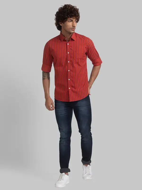 Men Slim Fit Blue Shirt