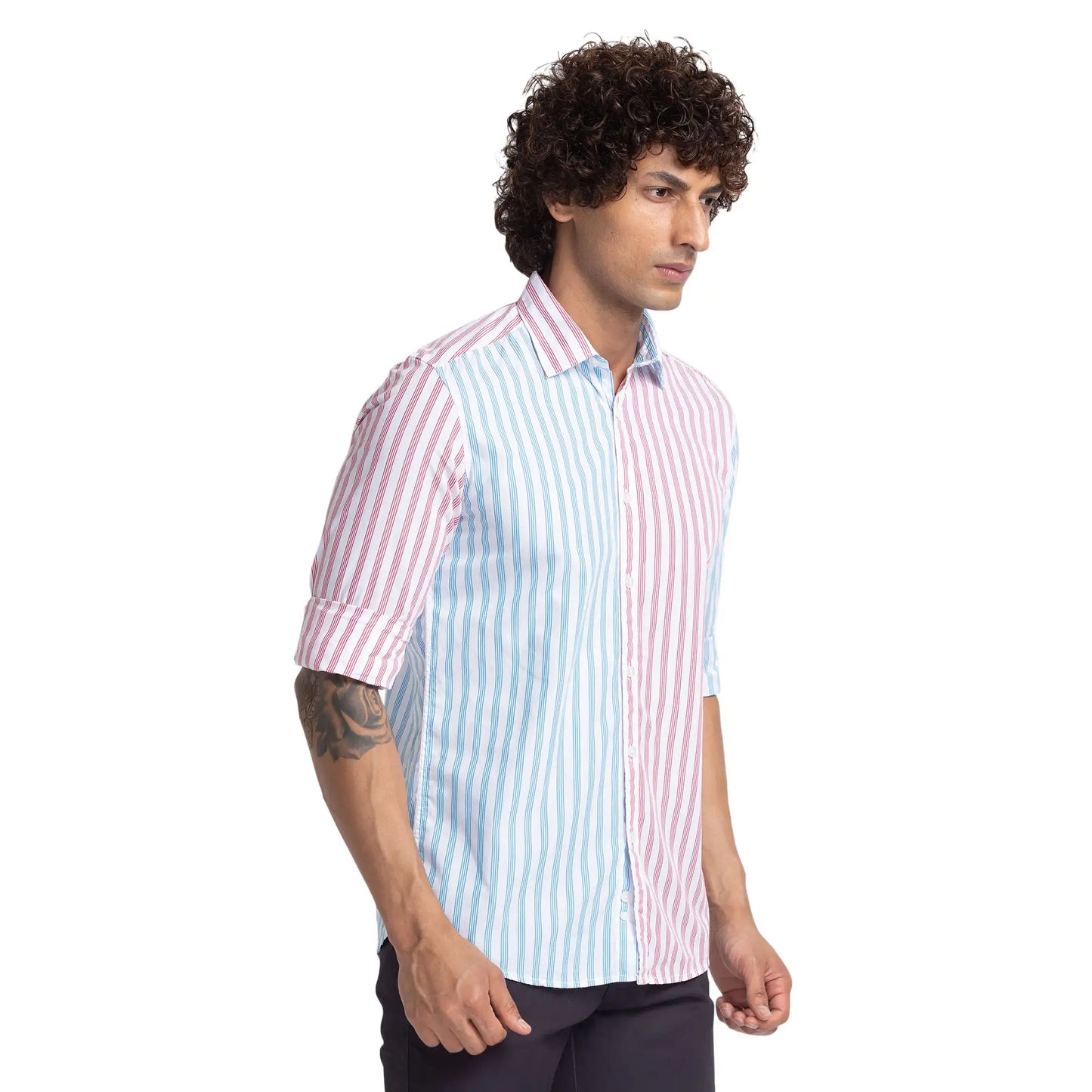 Men Slim Fit White Shirt